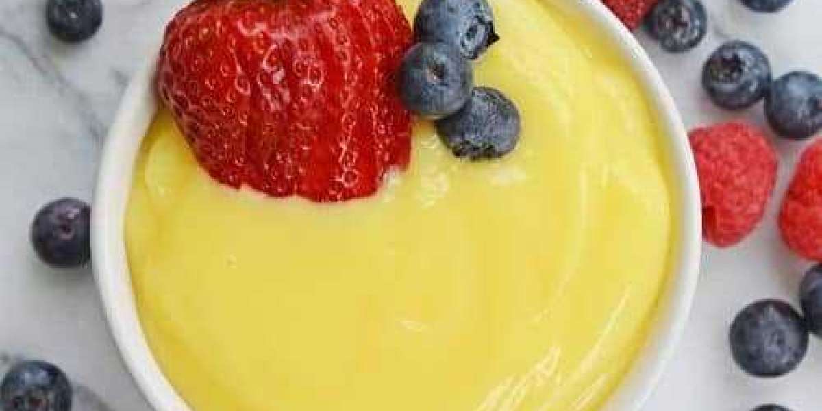 Custard can be served warm or cold, and can be enjoyed on its own
